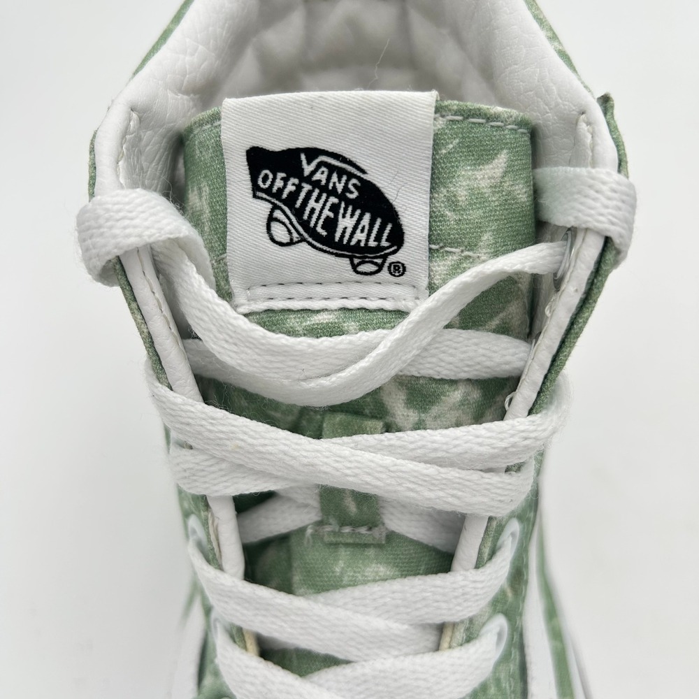 Vans High Top Sneakers in Light Green Marble with White Stripe - Picture 4 of 10